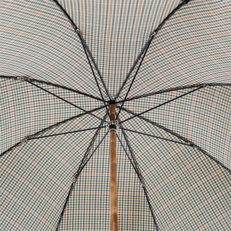 Pasotti Mini Tartan Umbrella with Wooden Handle