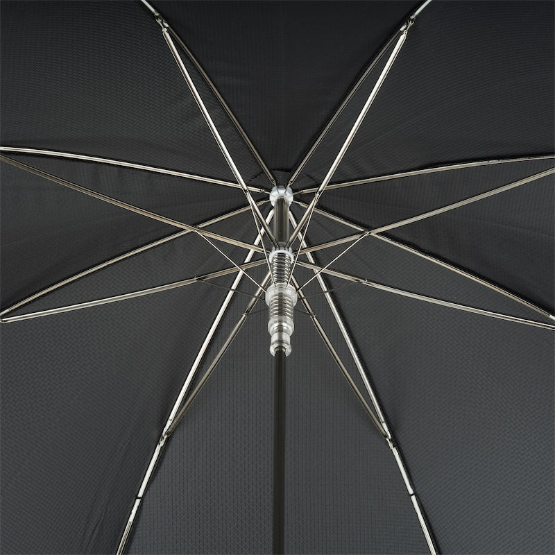 Pasotti Black Umbrella with Black Skull Handle