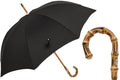 Pasotti Black Umbrella with Bamboo Handle