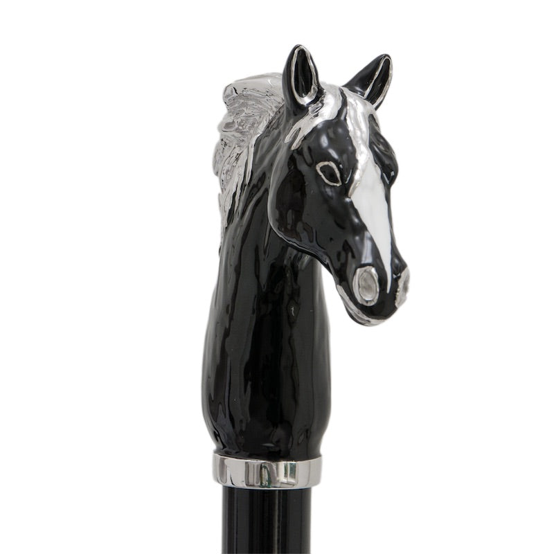Pasotti Enameled Black Horse Umbrella