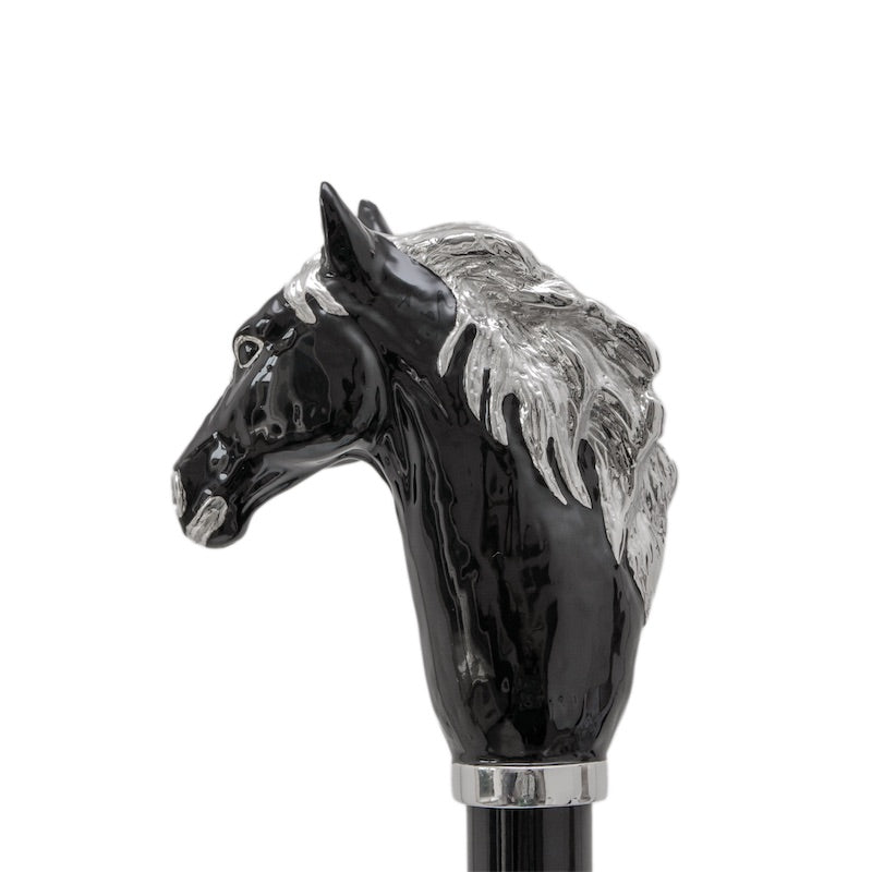 Pasotti Enameled Black Horse Umbrella