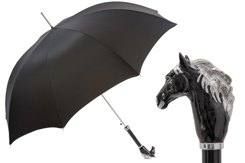 Pasotti Enameled Black Horse Umbrella