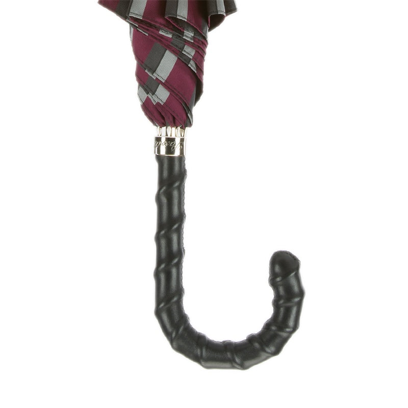Pasotti Striped Dark Red & Silver Umbrella
