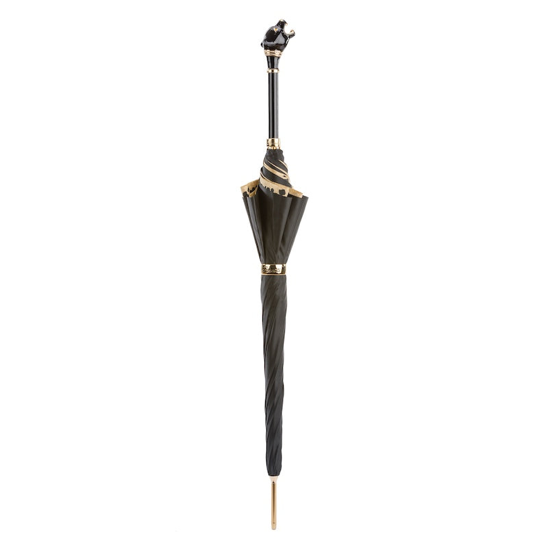 Pasotti Black Panther Umbrella with Swarovski Crystals