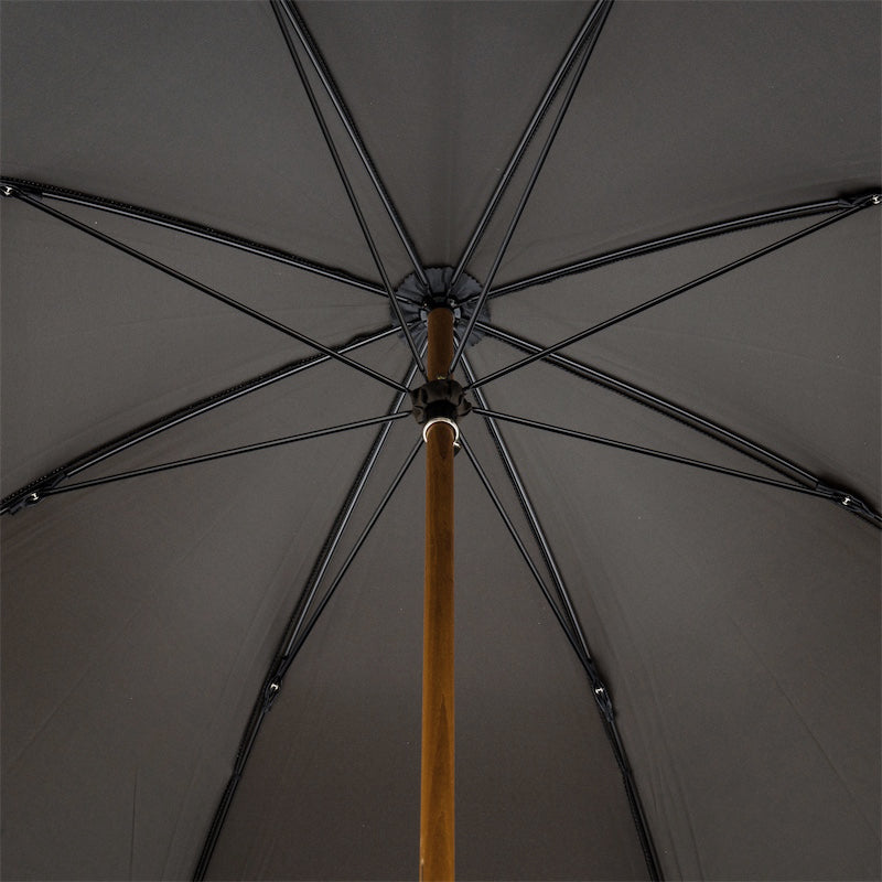 Pasotti Black Umbrella with Bamboo Handle