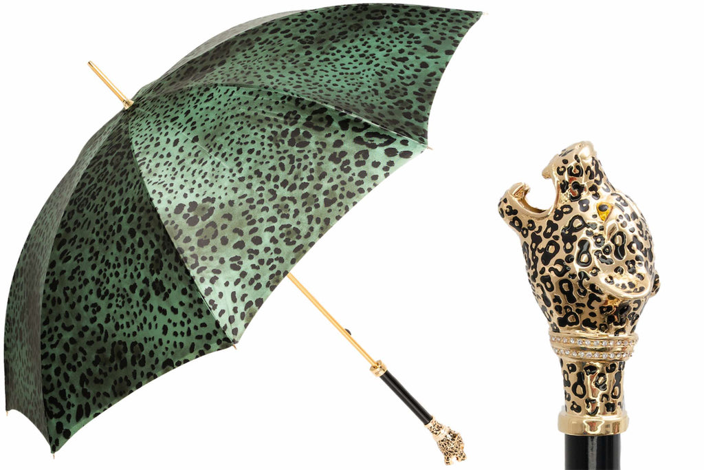 Pasotti Green Leopardized Panther Umbrella
