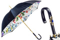 Pasotti Navy Blue Umbrella with Flowers