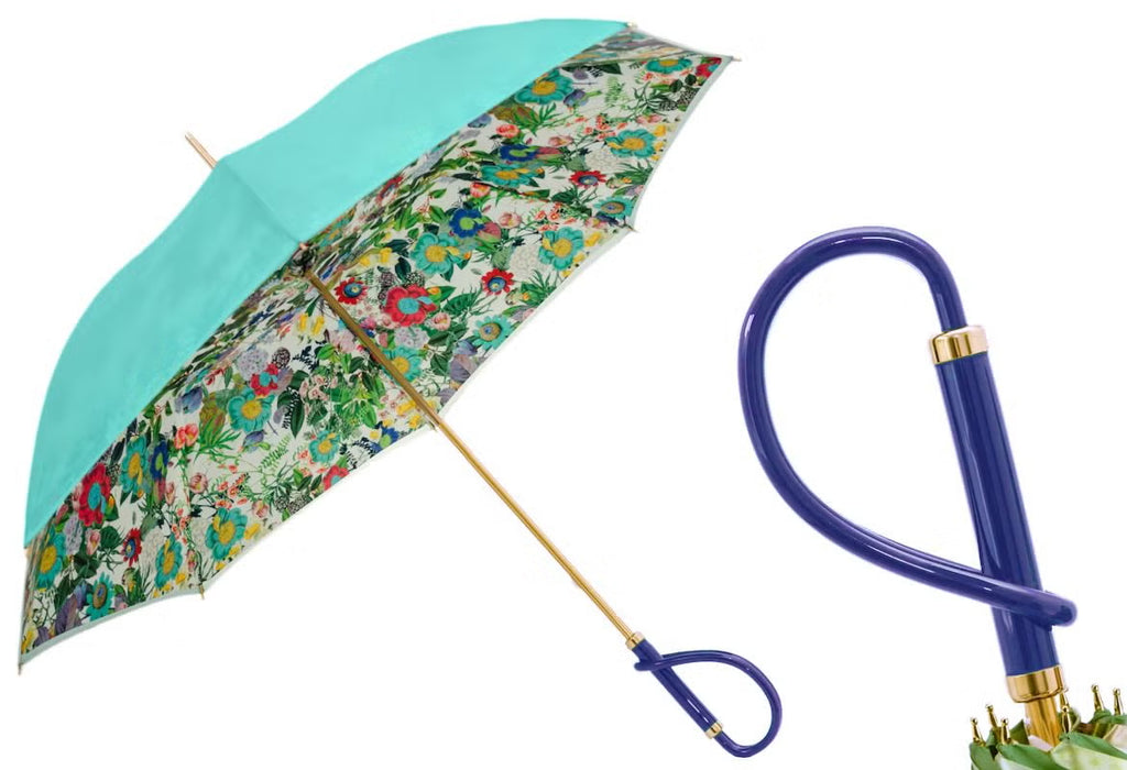 Pasotti Turquoise Flower Umbrella