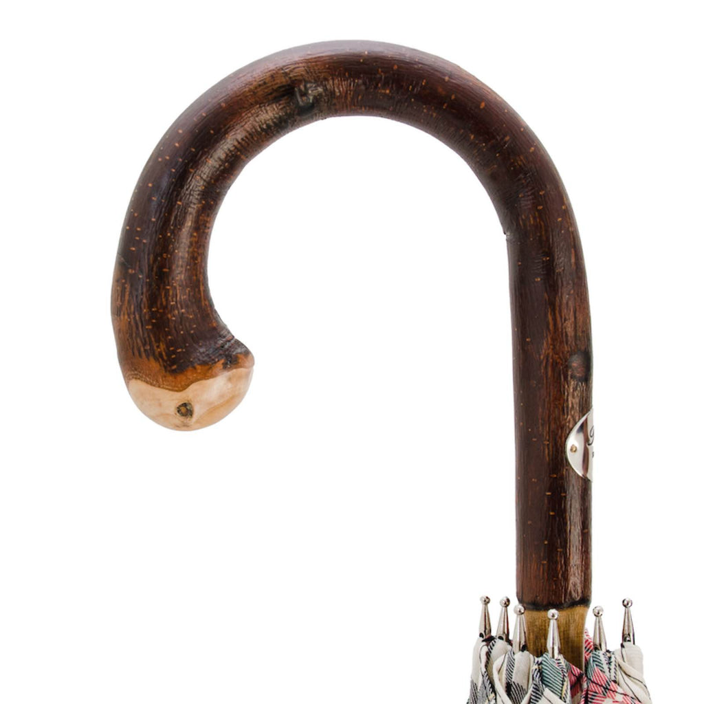 Pasotti Classic Tartan Umbrella with Wooden Handle