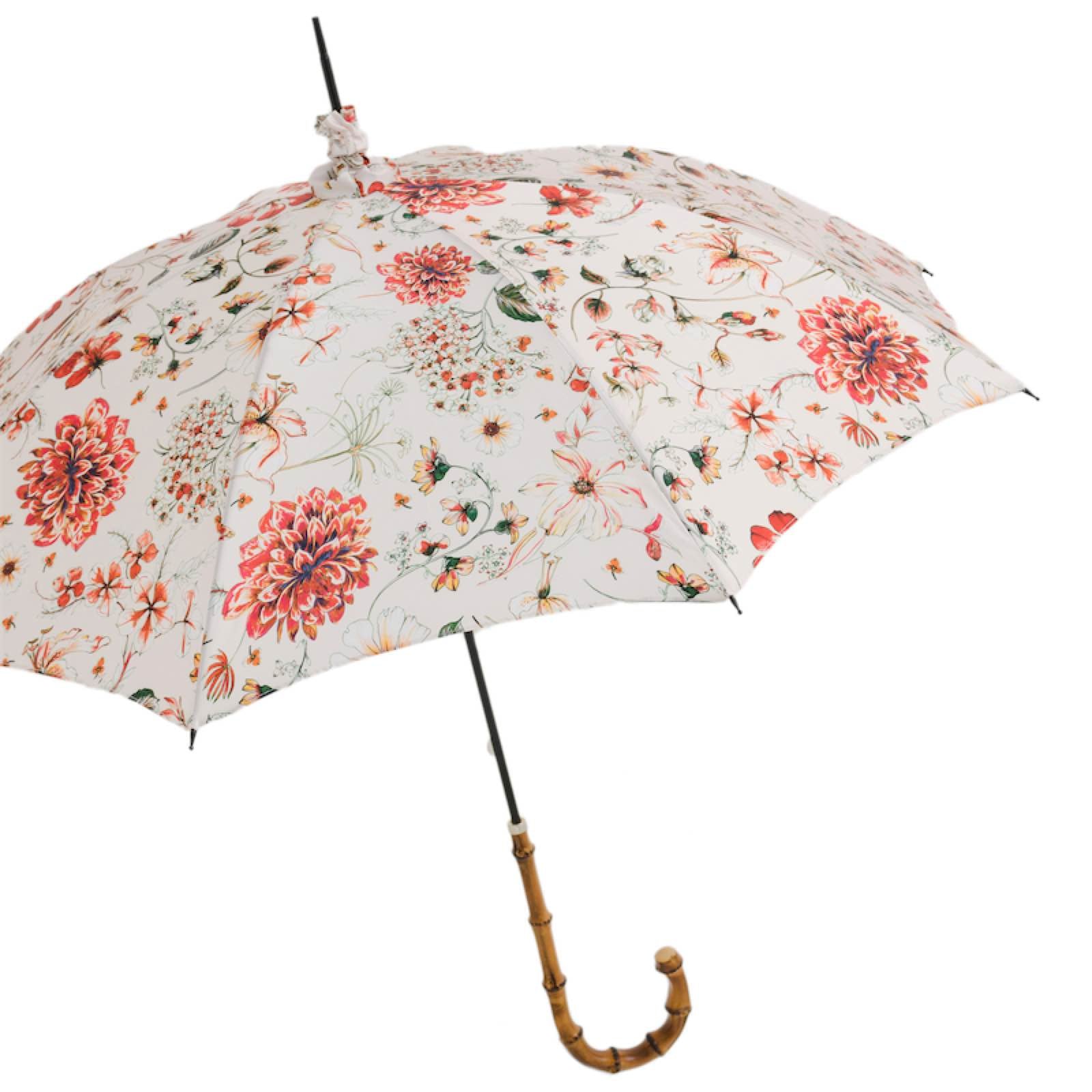 Pasotti Flowered Parasol with Whangee Handle