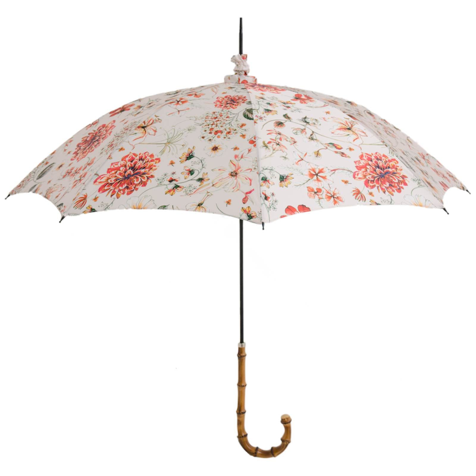Pasotti Flowered Parasol with Whangee Handle