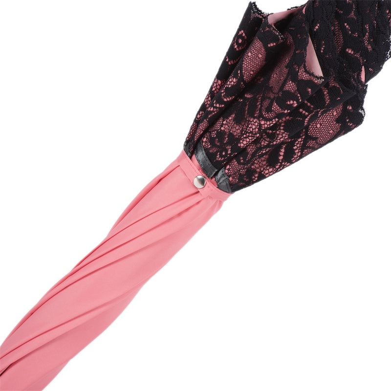 Pasotti Pink Burlesque Parasol with Black Lace