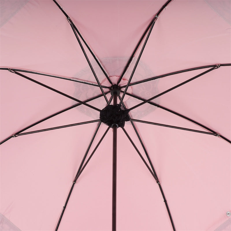 Pasotti Pink Burlesque Parasol with Black Lace