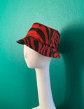 Pasotti Red-Black Zebra Patterned Rain Hat