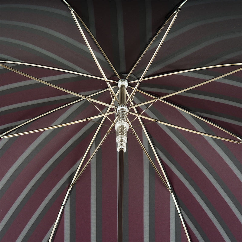 Pasotti Striped Dark Red & Silver Umbrella