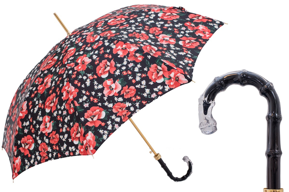 Pasotti Umbrella with Red Anemones