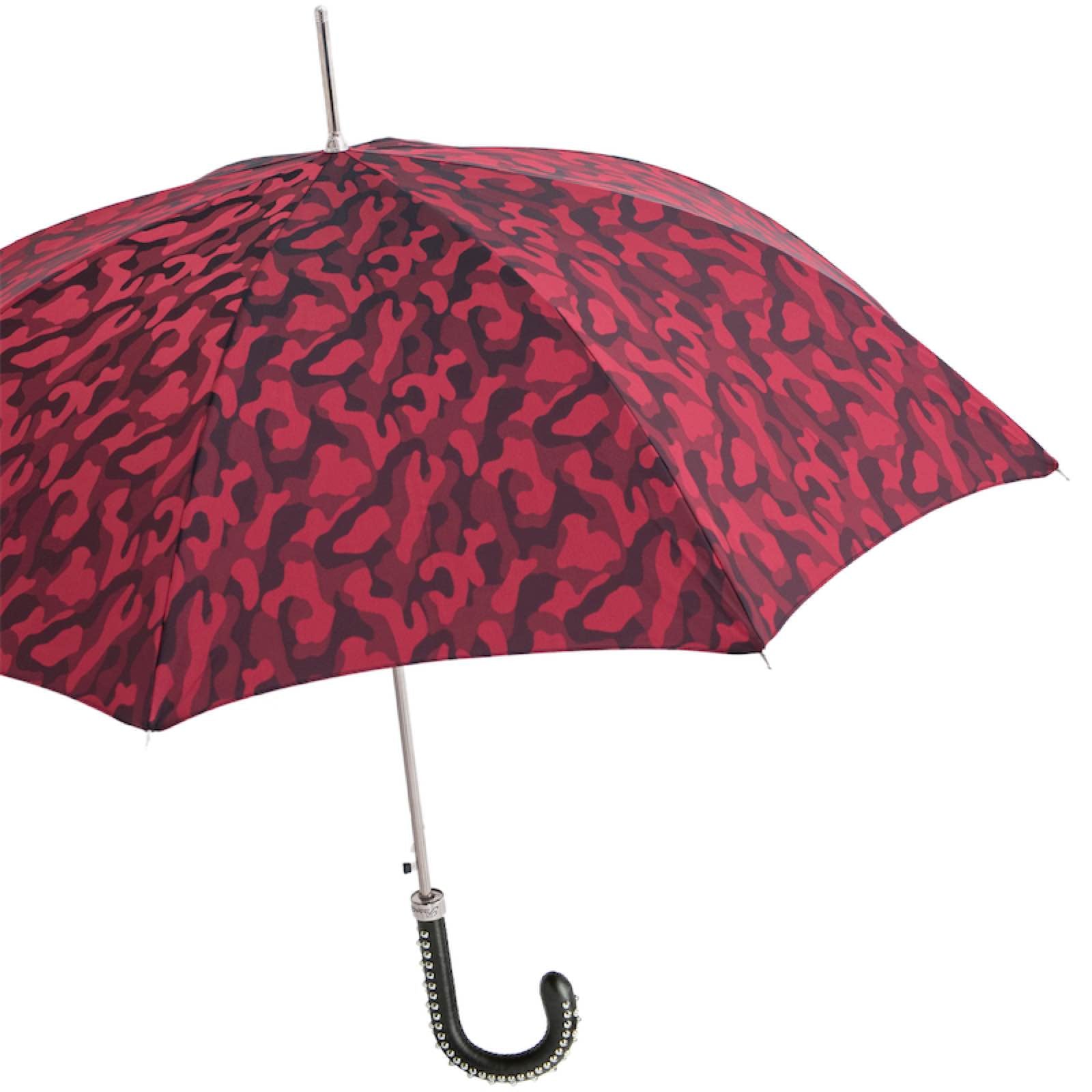 Pasotti Red Camouflage Umbrella with Studs on the Handle