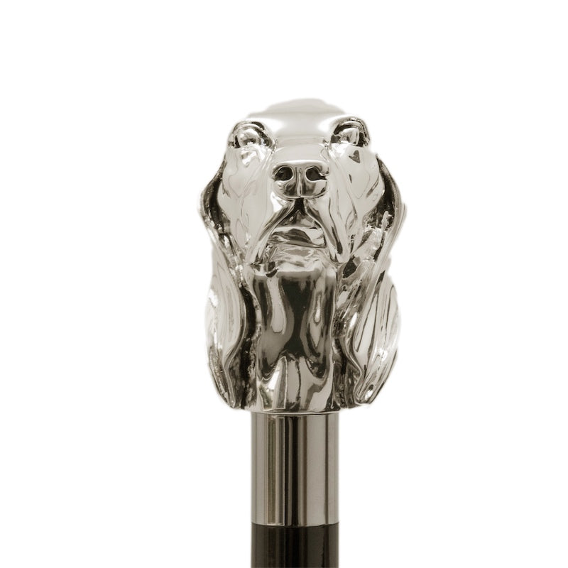 Pasotti Silver Dog Walking Cane