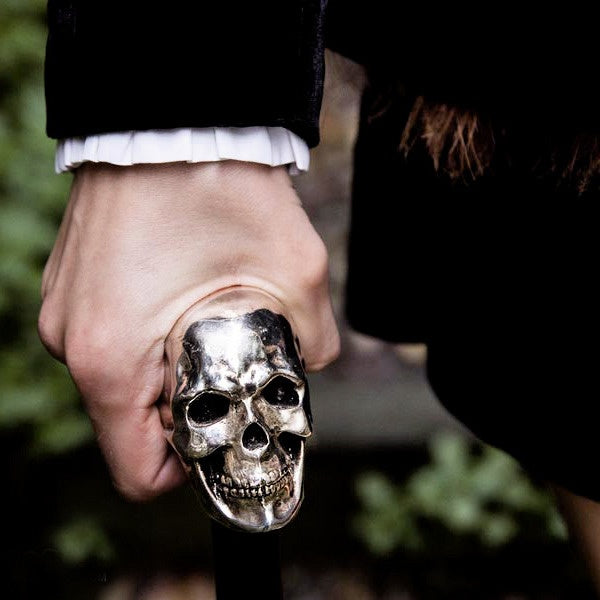 Pasotti Silver Skull Umbrella