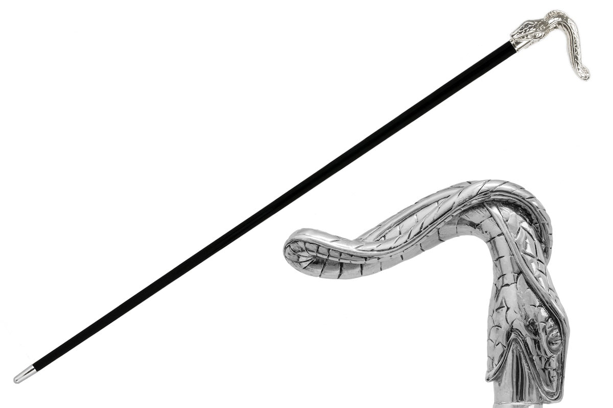 Pasotti Silver Snake Cane
