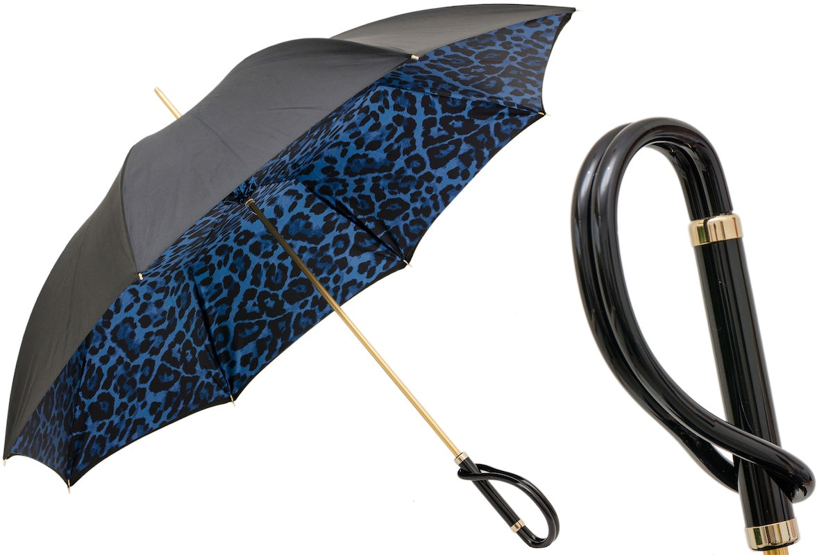 Pasotti Blue Leopard Umbrella