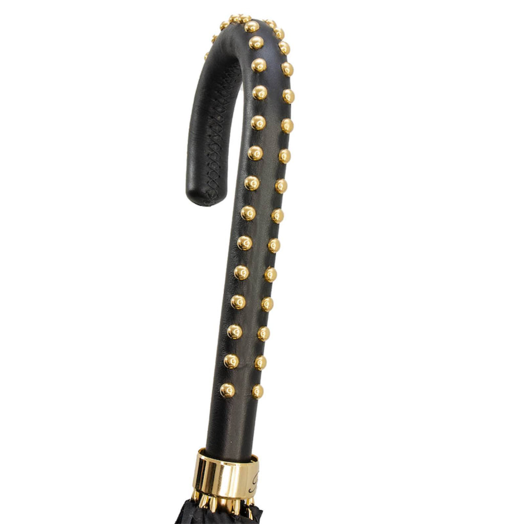 Pasotti Black Umbrella with Bridles Print, Double Cloth