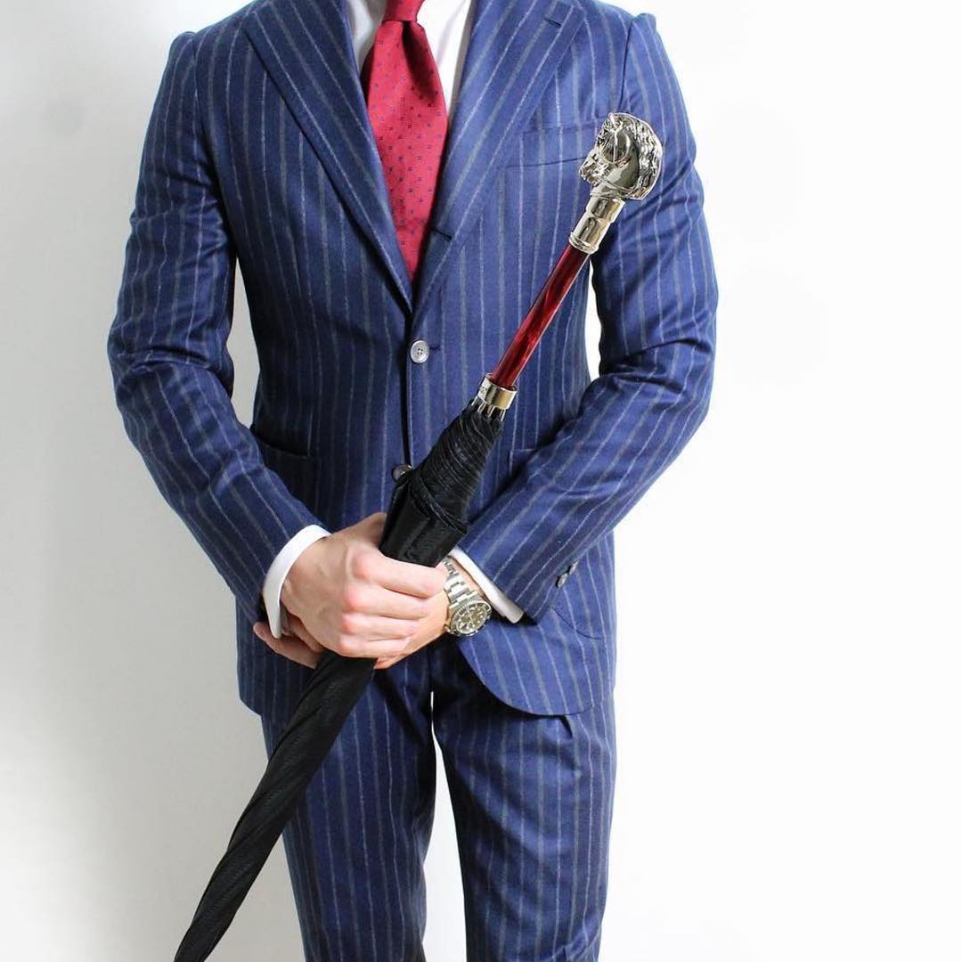 Pasotti Elegant Umbrella with Silver Horse Handle﻿