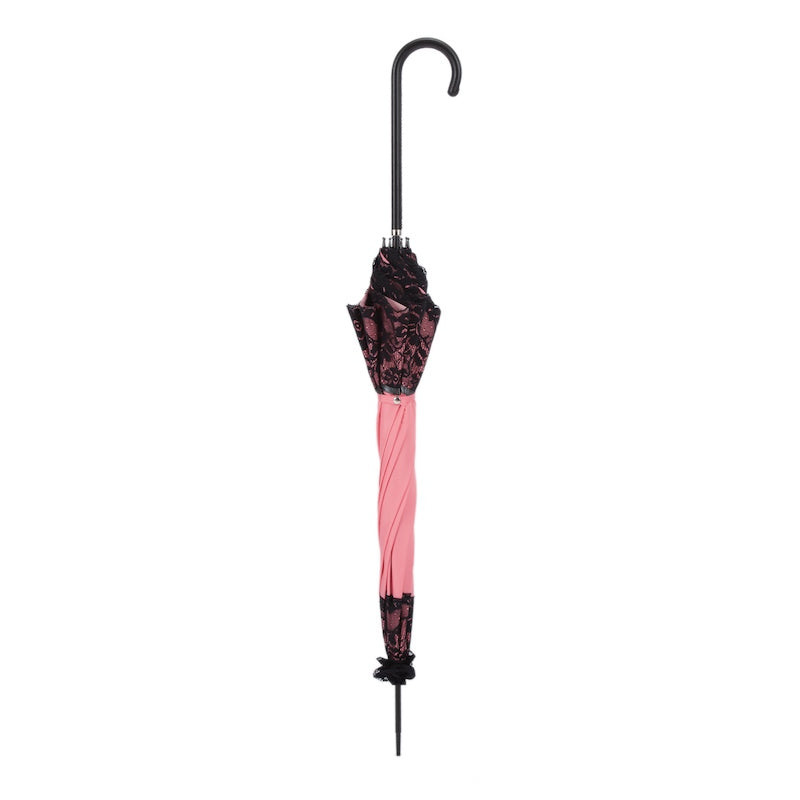 Pasotti Pink Burlesque Parasol with Black Lace