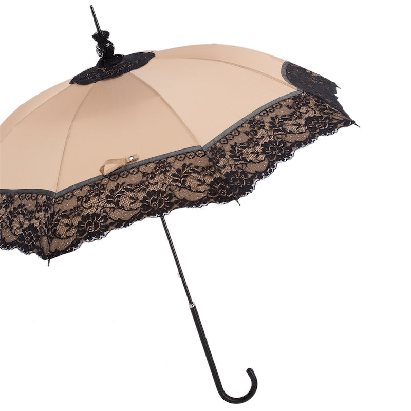 Pasotti Victorian Style Parasol with Black Lace
