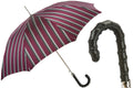 Pasotti Striped Dark Red & Silver Umbrella