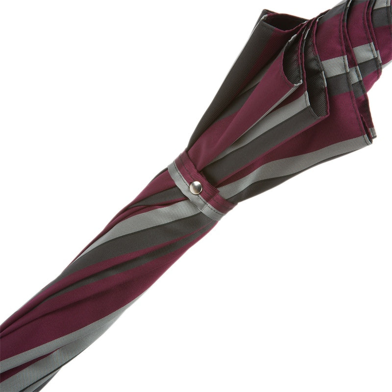 Pasotti Striped Dark Red & Silver Umbrella