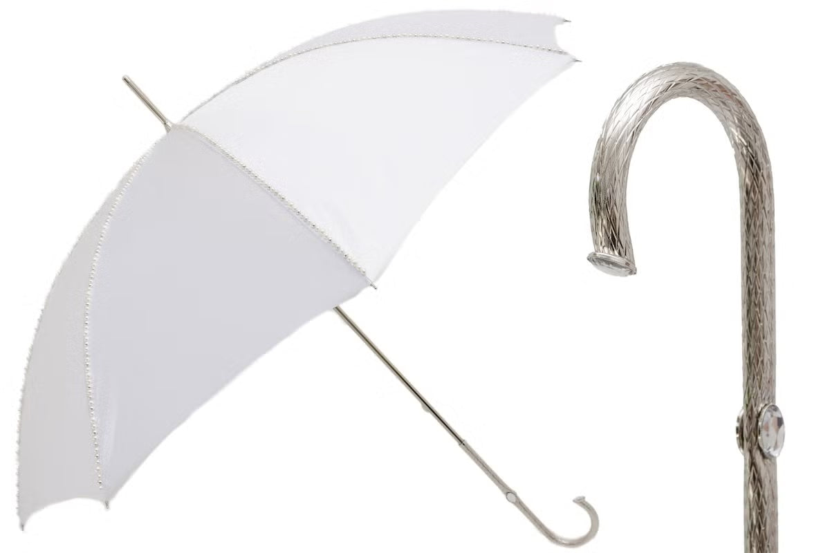 Pasotti Wedding Umbrella with White Pearls