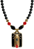 Patrice Black & Red Cicada Necklace