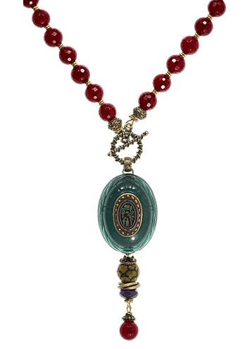 Patrice Oval Scarab Pendant