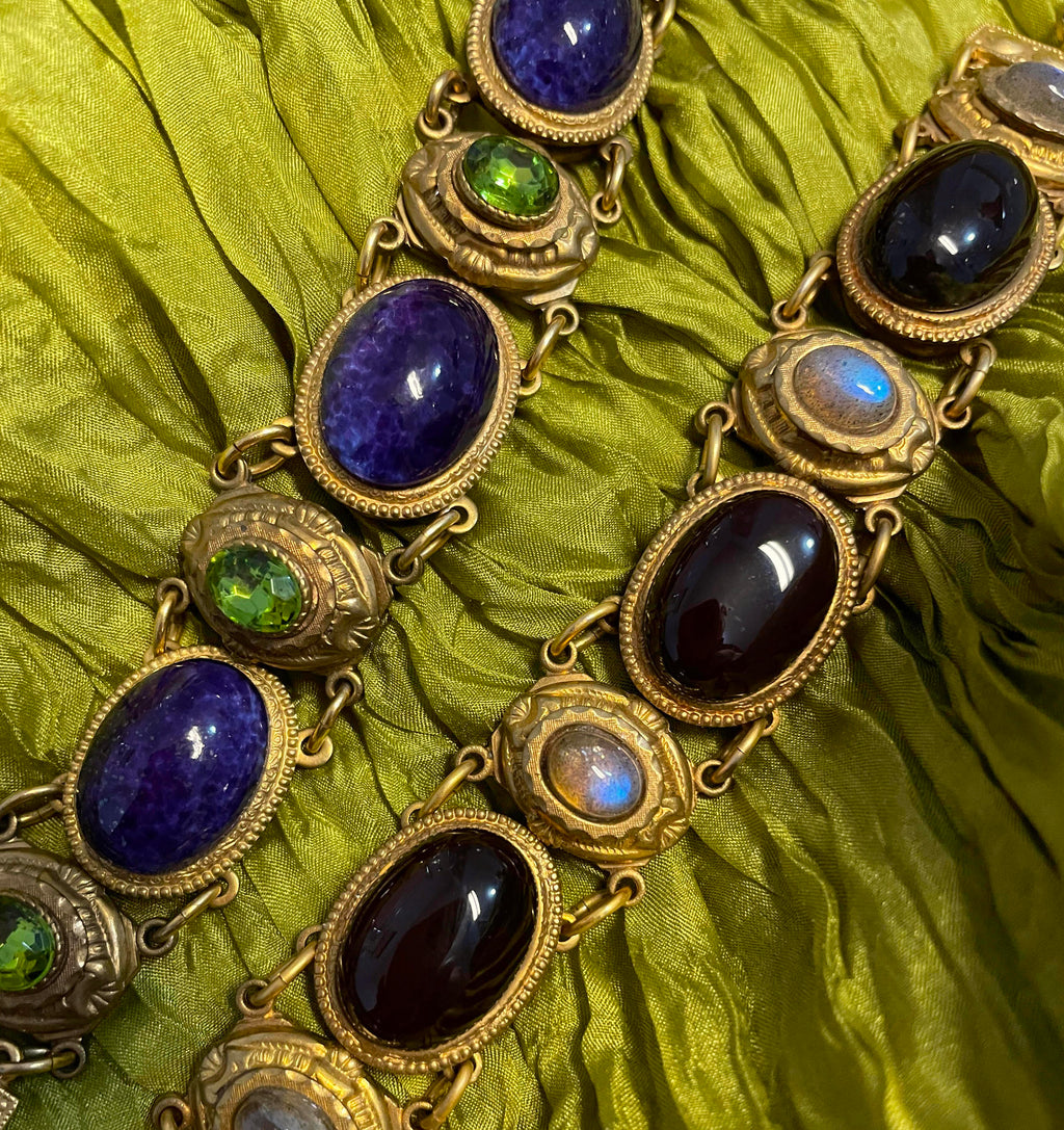 Patrice Vintage Bavarian Glass Link Bracelet