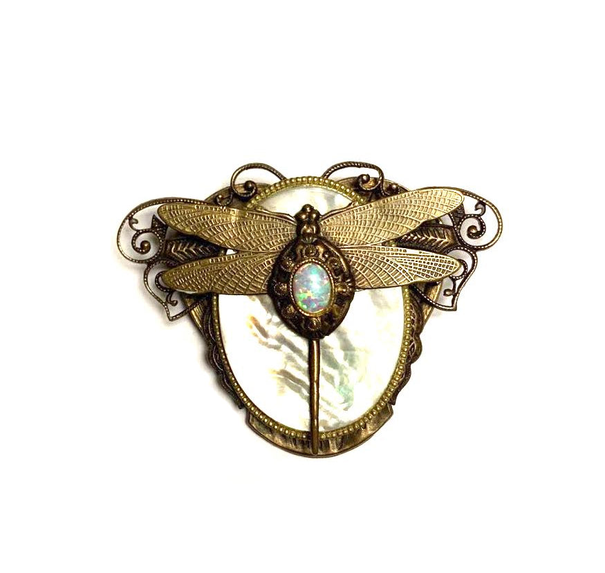Patrice Mother of Pearl Dragonfly Brooch
