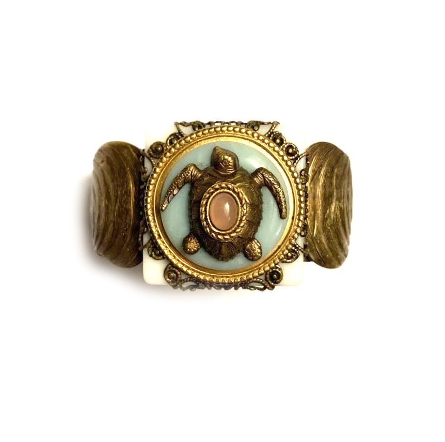 Patrice Art Nouveau Tortoise Cuff Bracelet