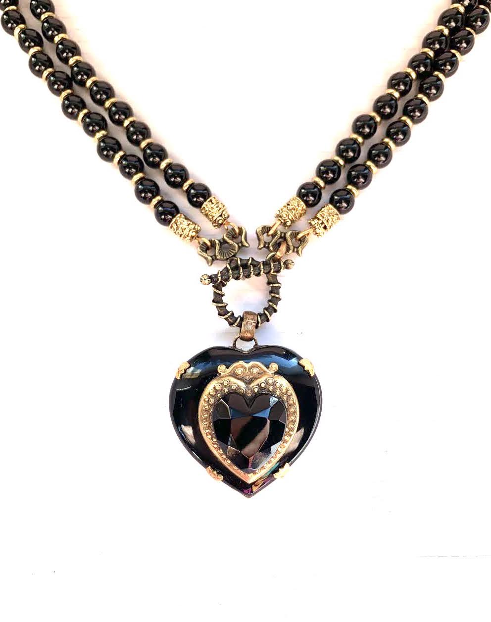 Patrice Black Onyx Heart Pendant