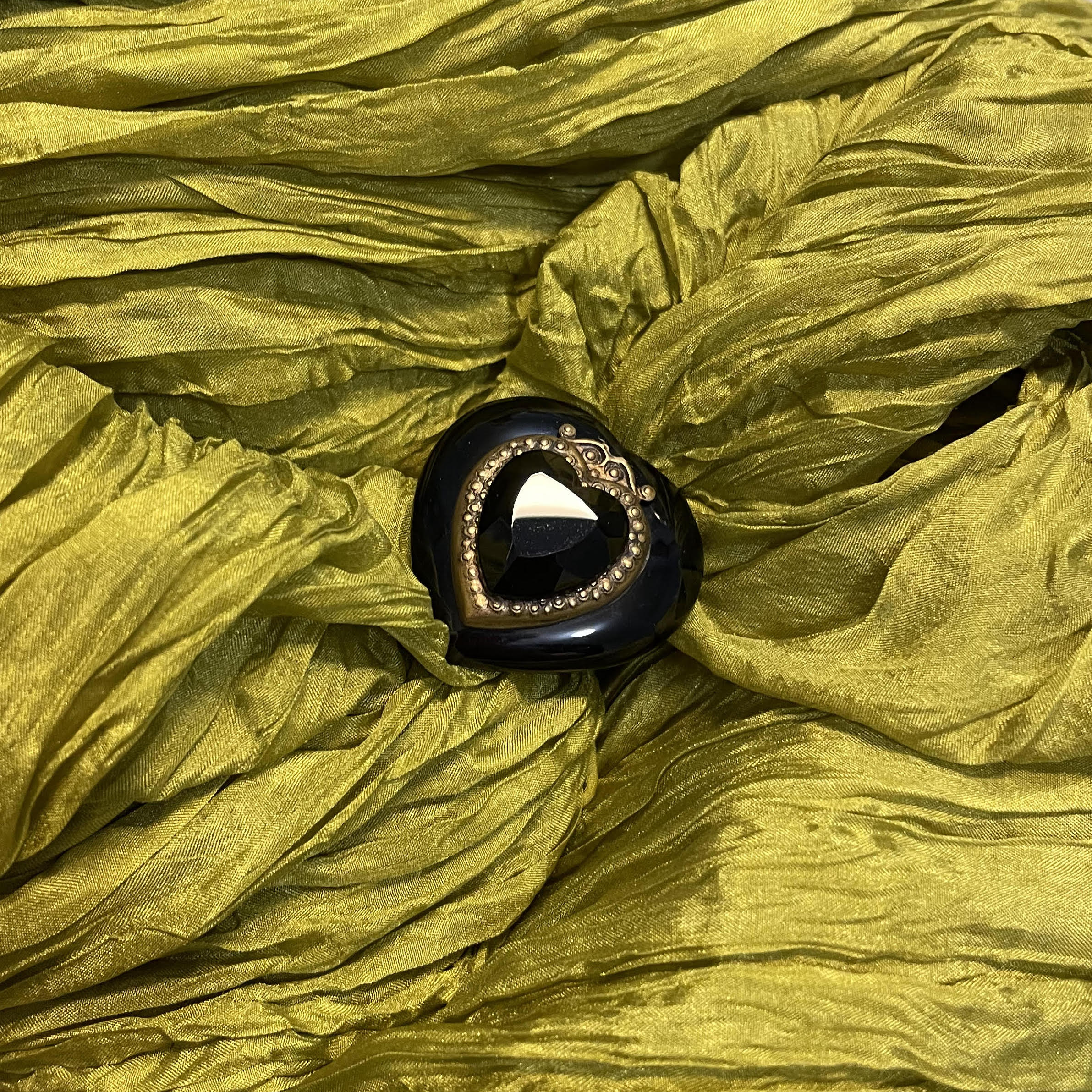 Patrice Black Onyx Heart Ring