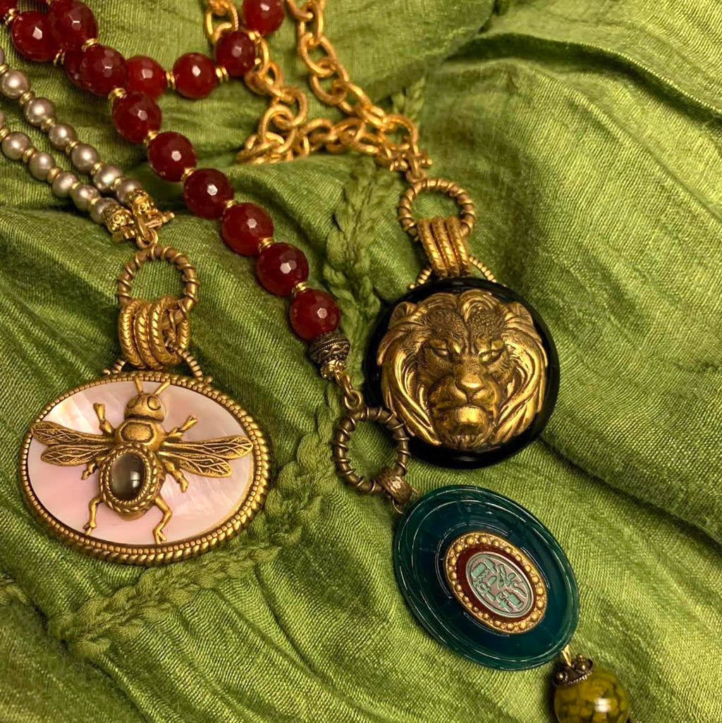 Patrice Oval Scarab Pendant
