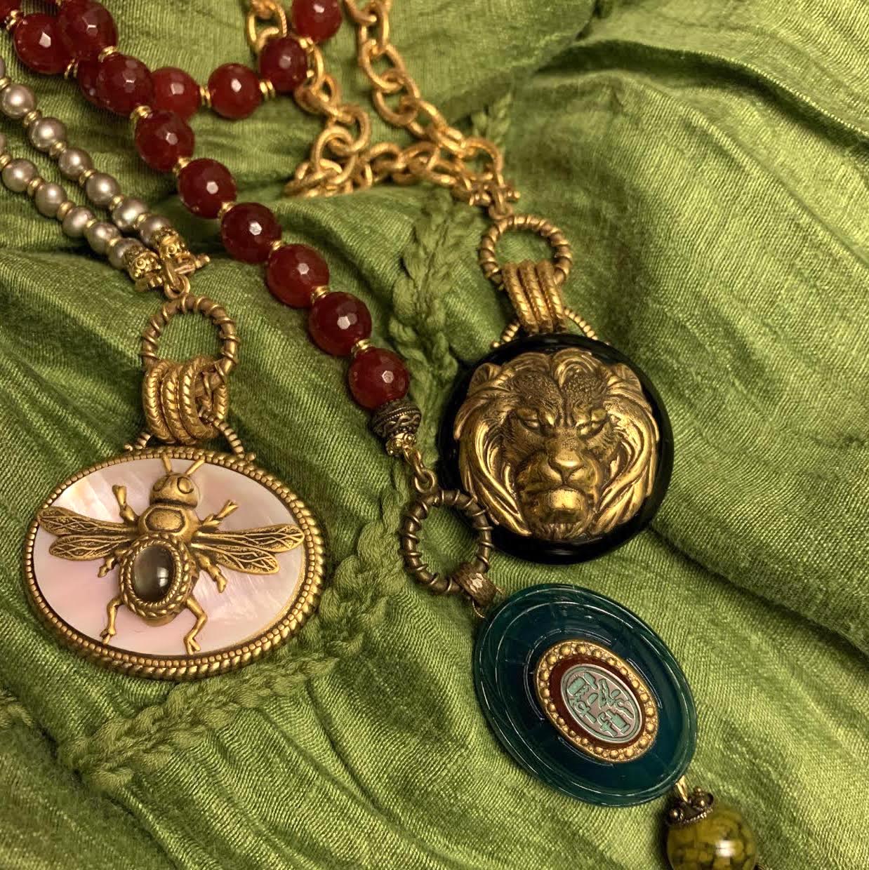Patrice Oval Scarab Pendant