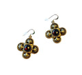 Patrice Cross Earrings with Garnets
