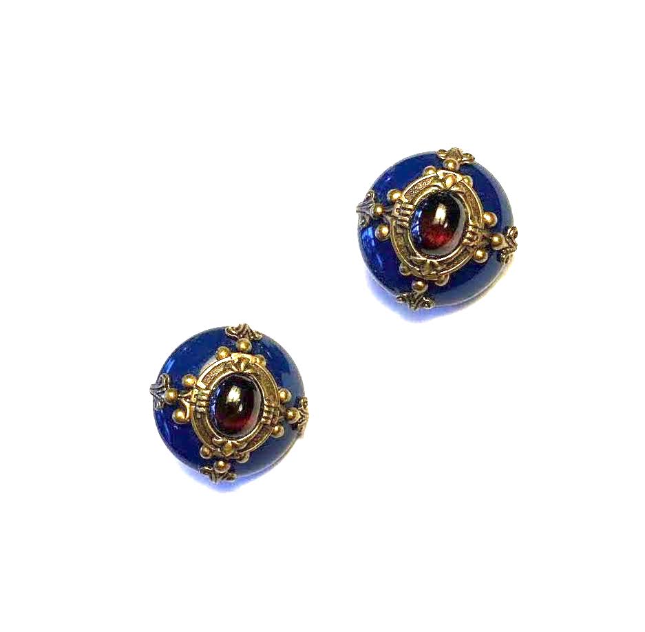 Patrice Blue Byzantine Earrings