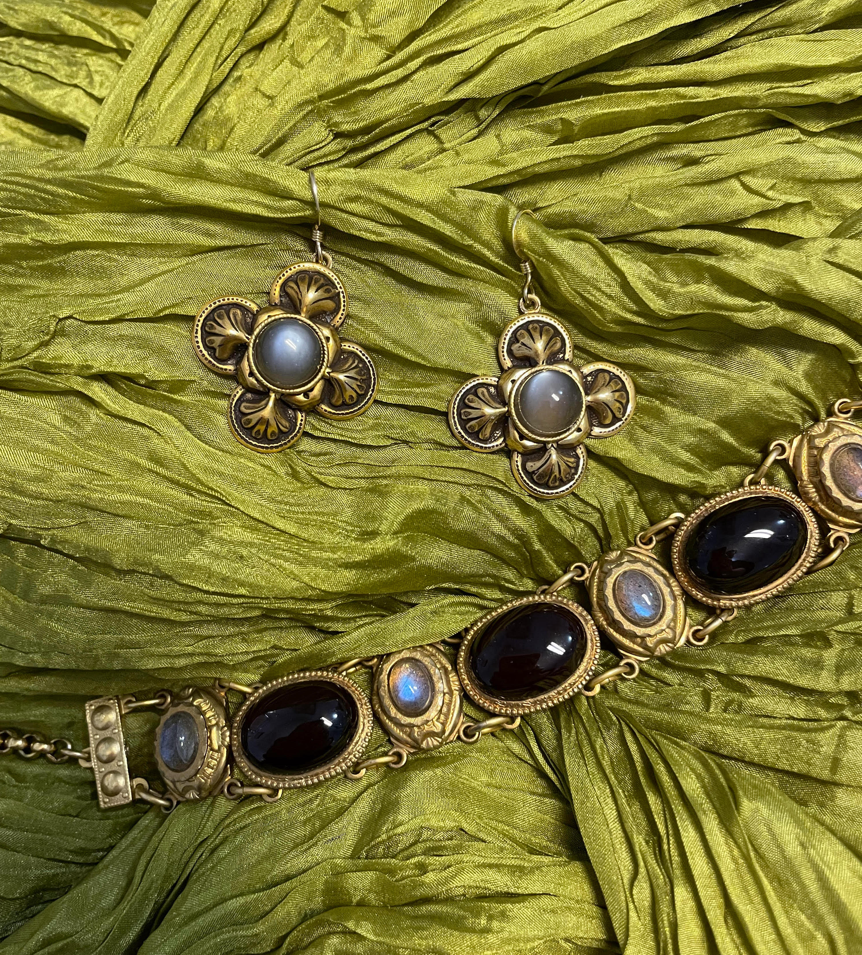 Patrice Cross Earrings with Moonstones
