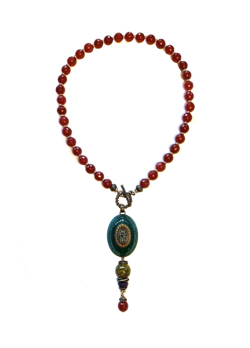 Patrice Oval Scarab Pendant