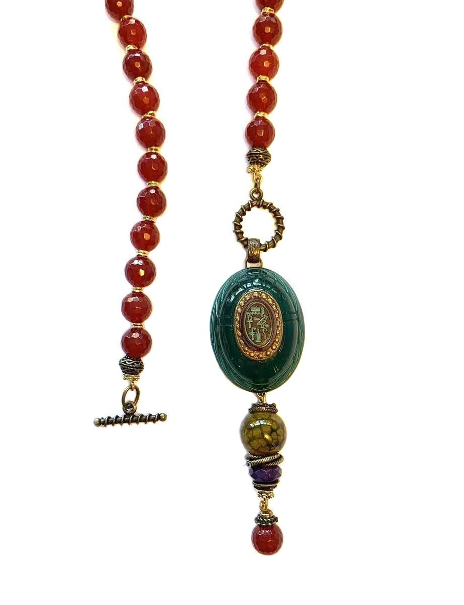 Patrice Oval Scarab Pendant