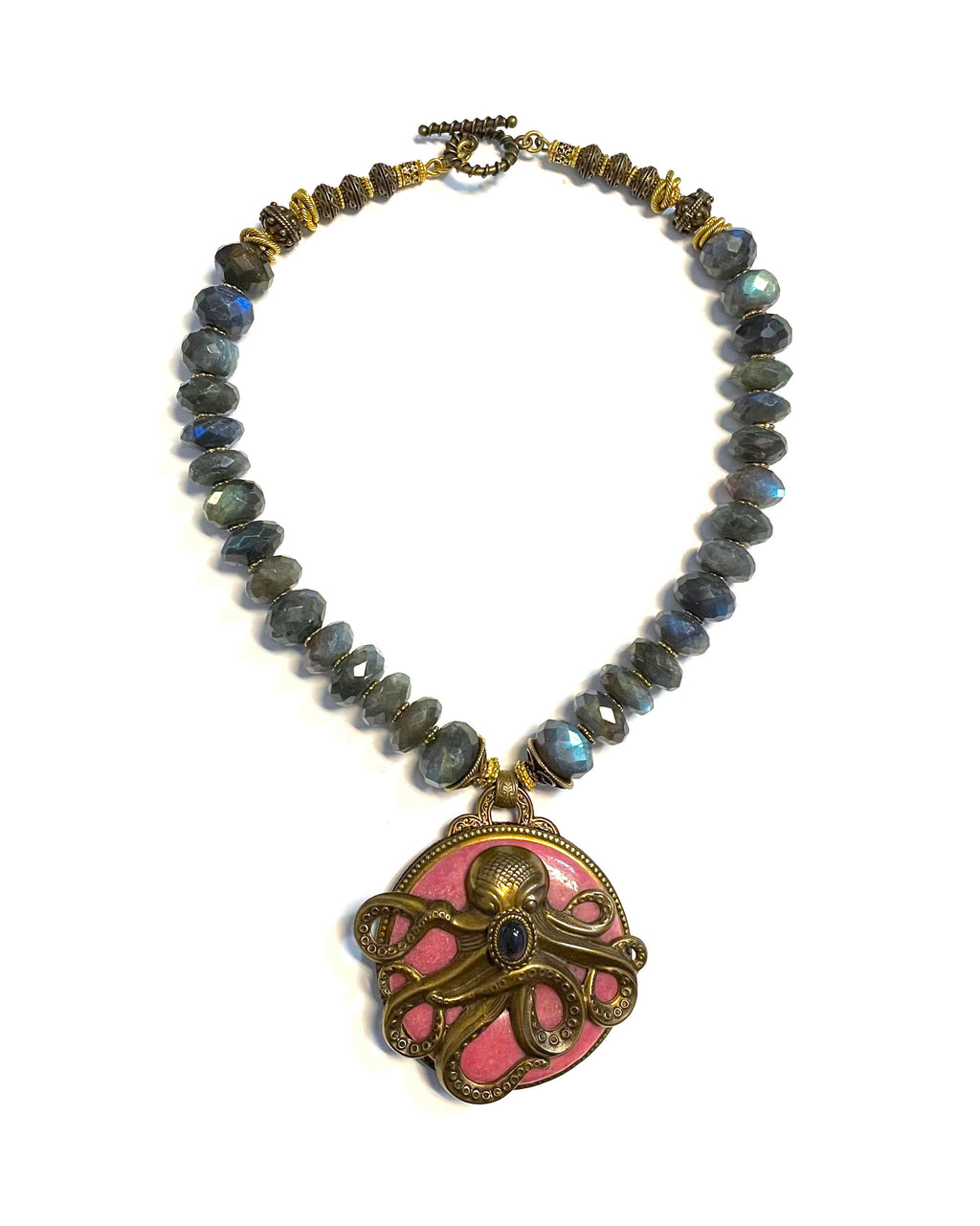 Patrice Vintage Octopus with Labradorite Necklace