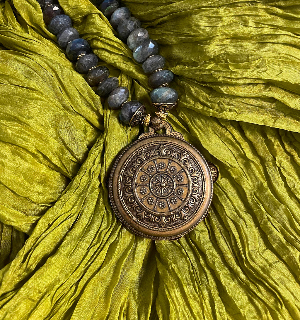 Patrice Vintage Octopus with Labradorite Necklace