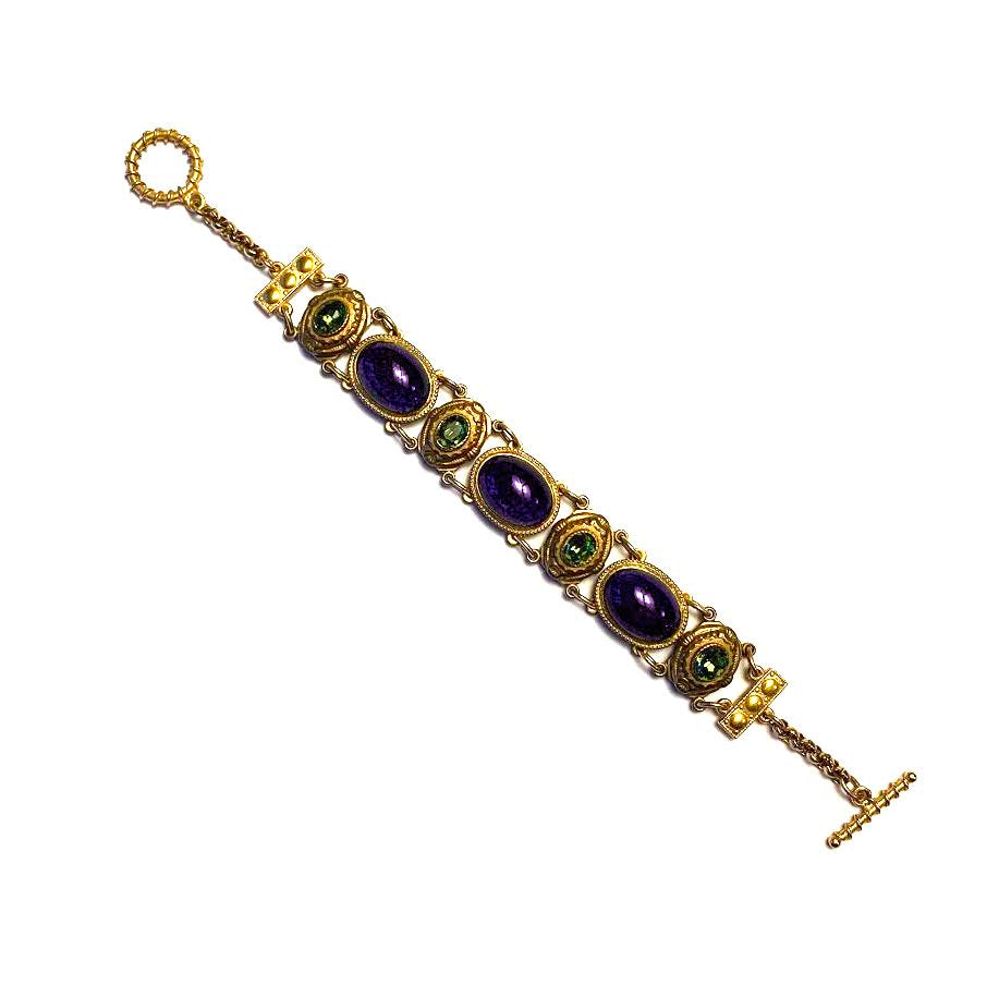 Patrice Vintage Bavarian Glass Link Bracelet
