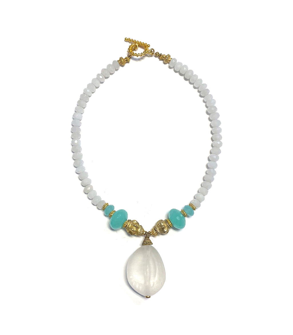 Patrice Pendant in White Jade